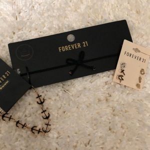 ***FOREVER 21 CHOKER, BRACELET & EARRINGS***